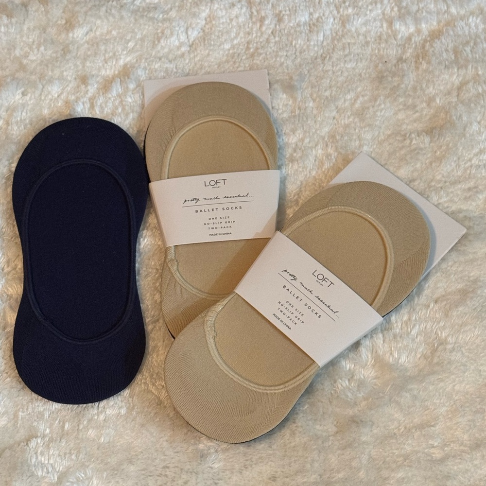 LOFT Ballet Socks 5 pairs - Navy and Beige